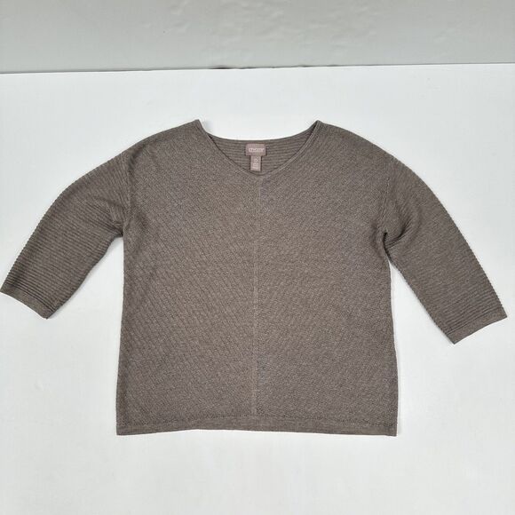 Chicos Touch Of Cashmere Sweater Sz 0 US 4 Quiet Luxury Minimalist Casual Office - Picture 11 of 16